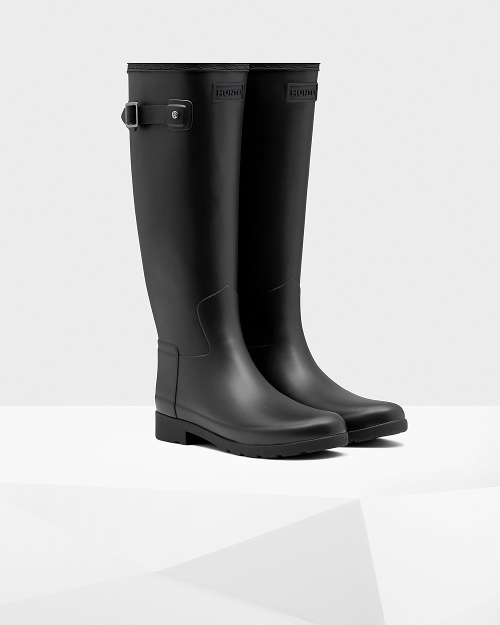 Womens Hunter Refined Slim Fit - Tall Rain Boots Black - 7902-LCFOZ